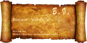 Boczor Virág névjegykártya